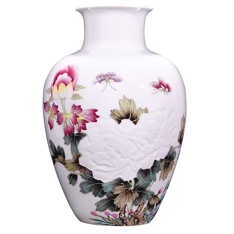 Jingdezhen ceramic knife clay hand - made vases, flower arranging Chinese style household living room TV cabinet decoration handicraft furnishing articles