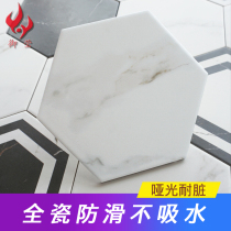 Nordic style Jazz white hexagonal brick Marble hexagonal tile Kitchen bathroom wall brick Balcony antique brick