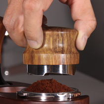 Stainless steel coffee powder press Wooden handle coffee cloth powder press Coffee filling device 51 53 58mm intelligent powder press