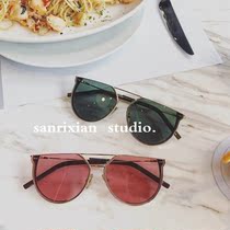 Yang Yang Zhou pen Chang Ma Sichun the same sunglasses men and women lovers double beam personality metal sunglasses womens street shot new