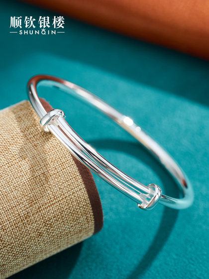 Shunqin Silver House S9999 Sterling Silver Silver Bracelet Women 's Broken icebing Foot Bracelet New Chinese Style Bracelet National Trend 고대 스타일 손 장식 Shunqin Silver House S9999 Sterling Silver Silver Bracelet Women 's Broken icebing Foot Bracelet New Chinese Style Bracelet National Trend 고대 스타일 손 장식