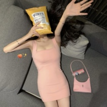 JoyingFeng5 18 0 points (sweet sniper) Dingdyeing honey peach powder high-bounder breathable cotton one-piece dress