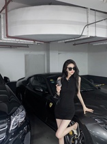 JoyingFeng Oxygen Spice Girls Sexy American polo Dress Women Summer Sleeveless Slim Dress Short Skirt