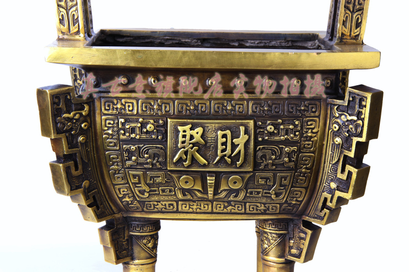 纯铜鼎摆件铜聚财鼎一言九鼎商务礼品公司办公室摆件特大号