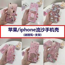Suitable for liquid Apple X phone case XR Flamingo xsmax transparent iphone7 Quicksand 8plus Mobile 6S