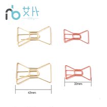 New Rose Gold Butterfly Knot Back Shaped Needle Hand Tent Clip Rose Gold Hand Tent Creative Bookmarking Pin Color Galvanic