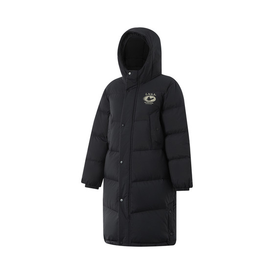 Li Ning men's big children's winter sports life warm windproof hooded long down jacket YYMU047-B product Li Ning men's big children's winter sports life warm windproof hooded long down jacket YYMU047-B product