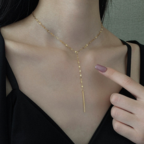 y word necklace female summer 100 hitch student 18k gold neck chain vegan chain fine titanium steel collarbone chain 2021 new not to fall color