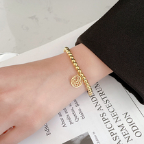 Golden Ford-card Forwarding Beads Bracelet Women 2021 New 18k Gold Titanium Steel Ford-character Handstring Beads Advanced Without Falling