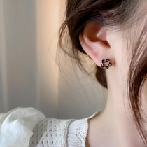 Black Diamond Ear Nail Summer Female Silver Earring 2022 New Tide Sense Light - Light Landscape