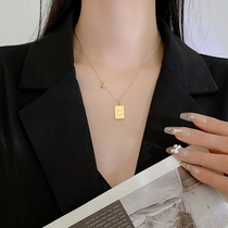 Small Fang Necklace 2022 new female kkkkkkull high design sense small luxury luxury titanium steel does not decline