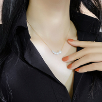 Pearl necklace 2022 new female summer fashion chain red luxury high - level titanium steel does not decline