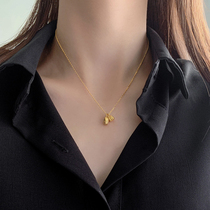 Two rejoice necklaces 2022 New women 18k Golden Lotus Pendant Lock Bone Chain 2021 Advanced titanium steel not to fall color