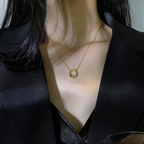 Titanium Steel Cirque Necklace 2021 New ladies not fall Thrones senior design Sensation Minimalist Pendant Lock Bones Chain Woman