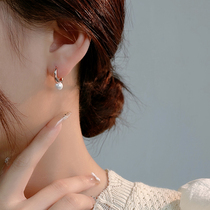 Pearl ear female Summer earbutton female high - sensory lap light luxury lace red earrings in 2022 new tide