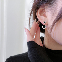 Round Black Earrings 2021 Earrings 2022 New Tide Air Quality Earrings Delicate Advanced Sensation Pure Silver Earrings Accessories