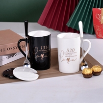 Nordic ceramic mug Girl heart ins simple water cup Couple a pair of light luxury home office cups