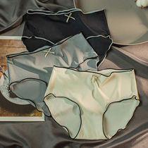Ice silk seamless underwear female crotch antibacterial girls Korean girls sexy and charming large size adult women pants white