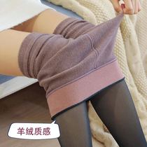 500g plus velvet padded fake meat-through leggings womens one skin-through stockings autumn and winter plus size pantyhose spring thin