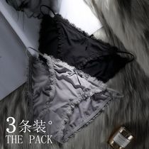 3 pieces of underwear women lace sexy Ice Silk girl inner crotch low waist antibacterial women breifs