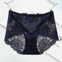 2-pack 4-pack sexy panties Female full transparent lace high-waist cotton crotch womens underwear