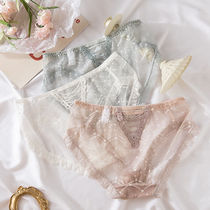 3-pack womens sexy naked hollow lace transparent panties womens mesh summer breathable low waist thin temptation