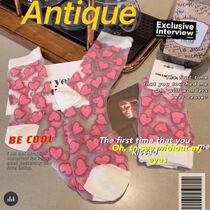 Pink love socks Crystal lace socks heart crystal stockings children spring and summer transparent glass silk ins tide