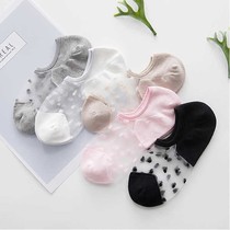 Anti-hook stockings Childrens Korean short socks glass stockings mid-tube socks thin invisible shallow mouth summer boat socks students