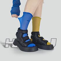 Lace socks female ins tide summer mid-tube thin section pile socks wooden ear fairy stockings letter embroidery color