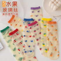 Stockings womens thin mid-tube socks anti-hook silk summer cute Japanese net red tide wild socks womens cold socks women