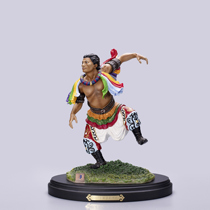 Inner Mongolia characteristic crafts Bok living room ornaments resin wrestler Wenchuang commemorative gift box business gifts