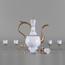 Rongchao Fudao grassland wine Ware white wine glass ceramic jug pot split wine cup Chinese high-grade gift box set