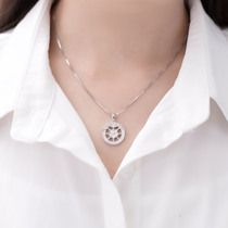 Rongchang silver jewelry sterling silver necklace niche design sense choker light luxury simple fresh fashion high quality pendant