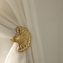 Set of wooden rooms artdeco designer shell shape brass retro curtain hook Art brass hook