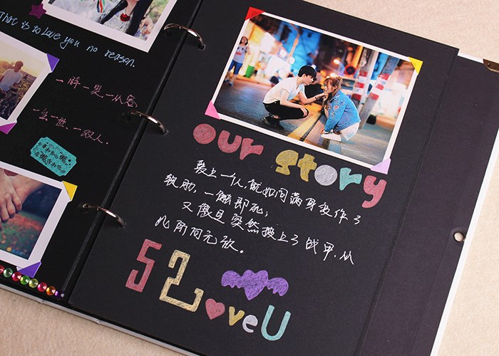 送男朋友的生日礼物diy相册书情侣纪念册本子手写相片集回忆录