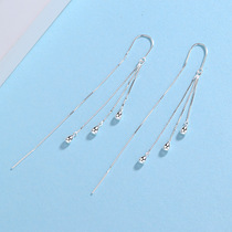 Earrings 2021 New Tide Pure Silver Drop Earline Korean Version Personality Temperament Woman Anti Allergy Streaming Suearrings