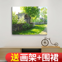 diy digital oil painting landscape hanging painting hand painting painting filling color handmade oil painting decorative painting beautiful home