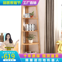 Living room corner wall corner solid wood shelve room bedroom trapezoidal multilayer floor flower shelf Triangle shelf