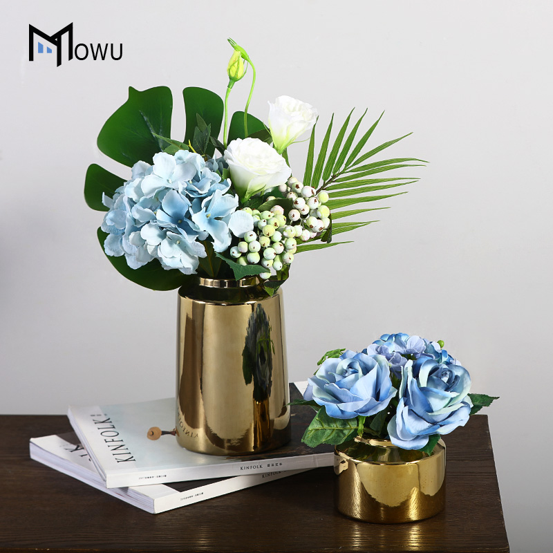 Light key-2 luxury table flower northern wind aureate ceramic vase furnishing articles flower arranging contracted sitting room of modern household soft adornment