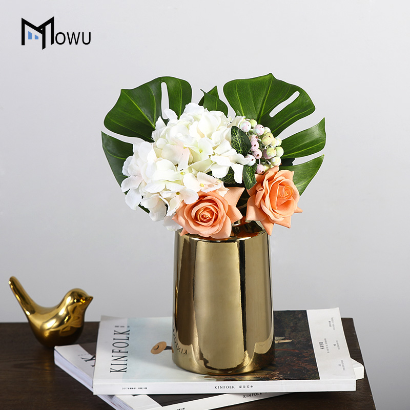 Light key-2 luxury table flower northern wind aureate ceramic vase furnishing articles flower arranging contracted sitting room of modern household soft adornment