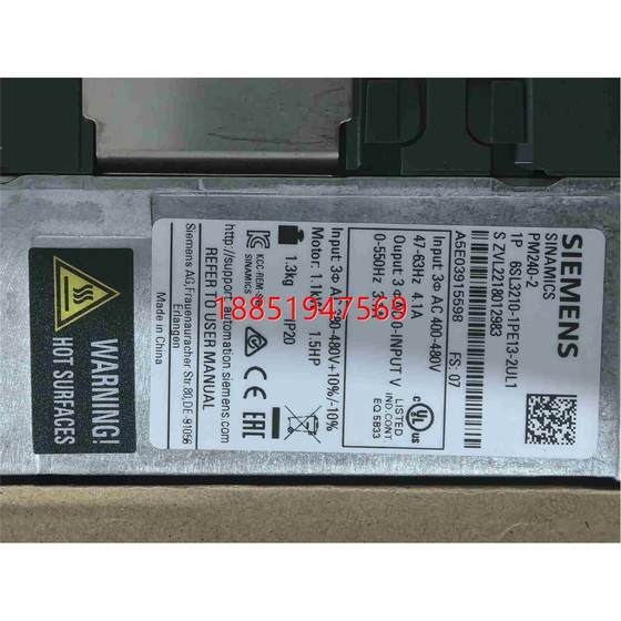 111 Siemens G120 인버터 전원 구성 요소 PM240-2,6SL 111 Siemens G120 인버터 전원 구성 요소 PM240-2,6SL