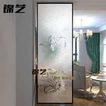 Customized network red light luxury small household tempered glass screen partition wall household double-sided light transparent bathroom porch