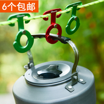 Tent canopy accessories outdoor Two-claw automatic buckle multi-purpose hook claw buckle adhesive hook hook round quick hanging