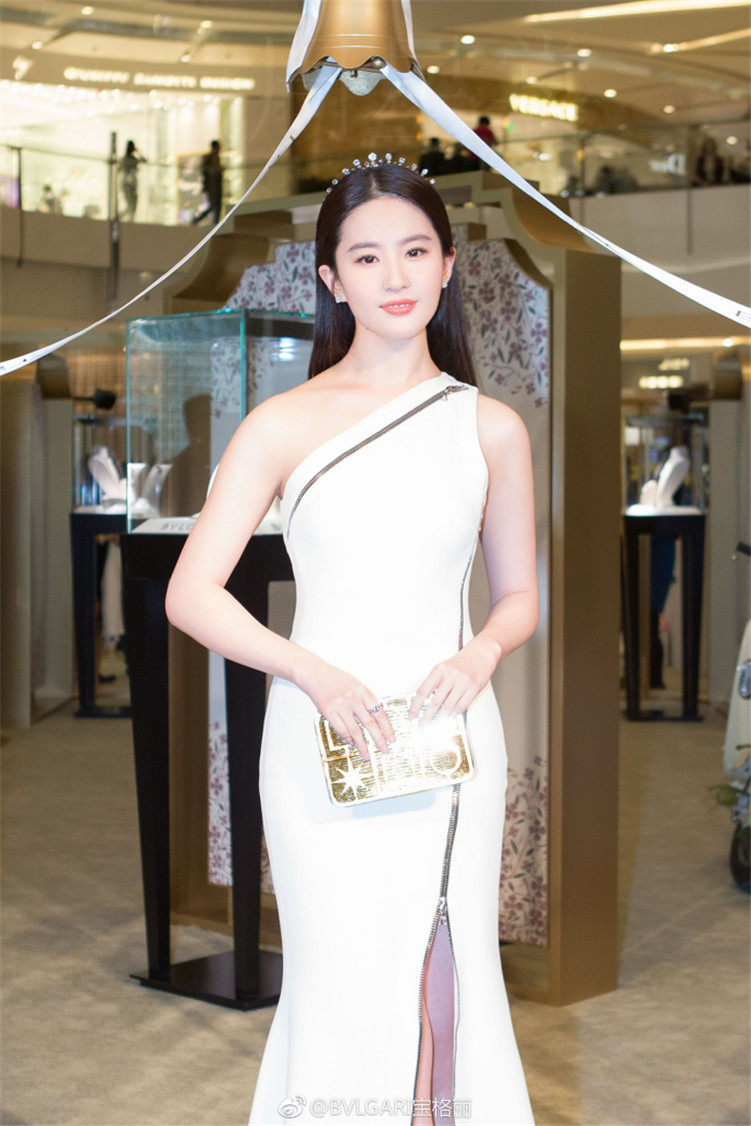 明星同款连衣裙刘亦菲新品拉链包臀鱼尾裙中长款礼服2017女夏新款 乳