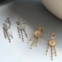 (No ear hole must enter) deep sea shell ear clip without ear hole female mosquito coil ear clip female earrings