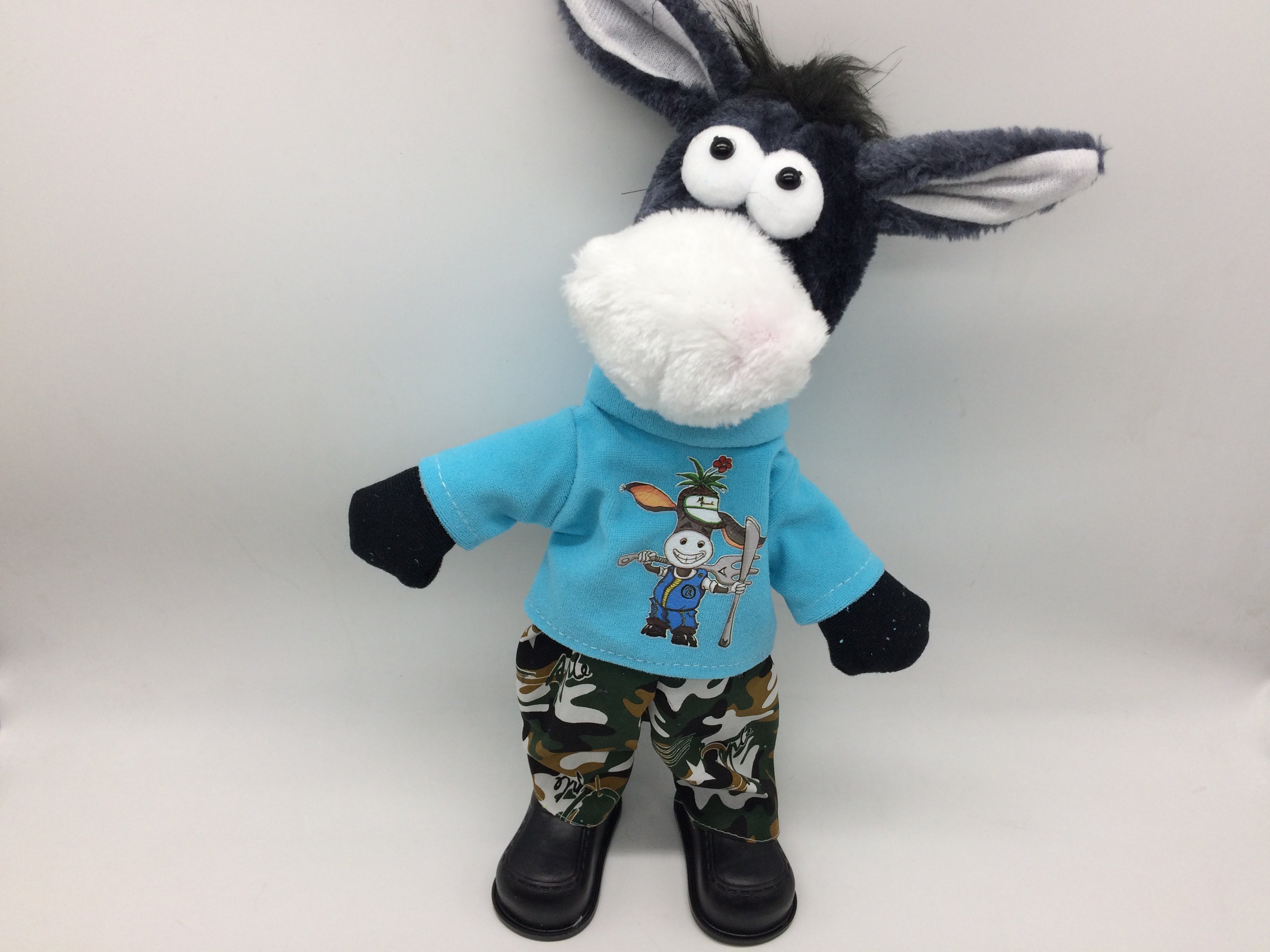 摇头驴会走路跳舞唱歌的电动驴毛驴公仔摇滚驴儿毛绒童玩具小毛驴_不