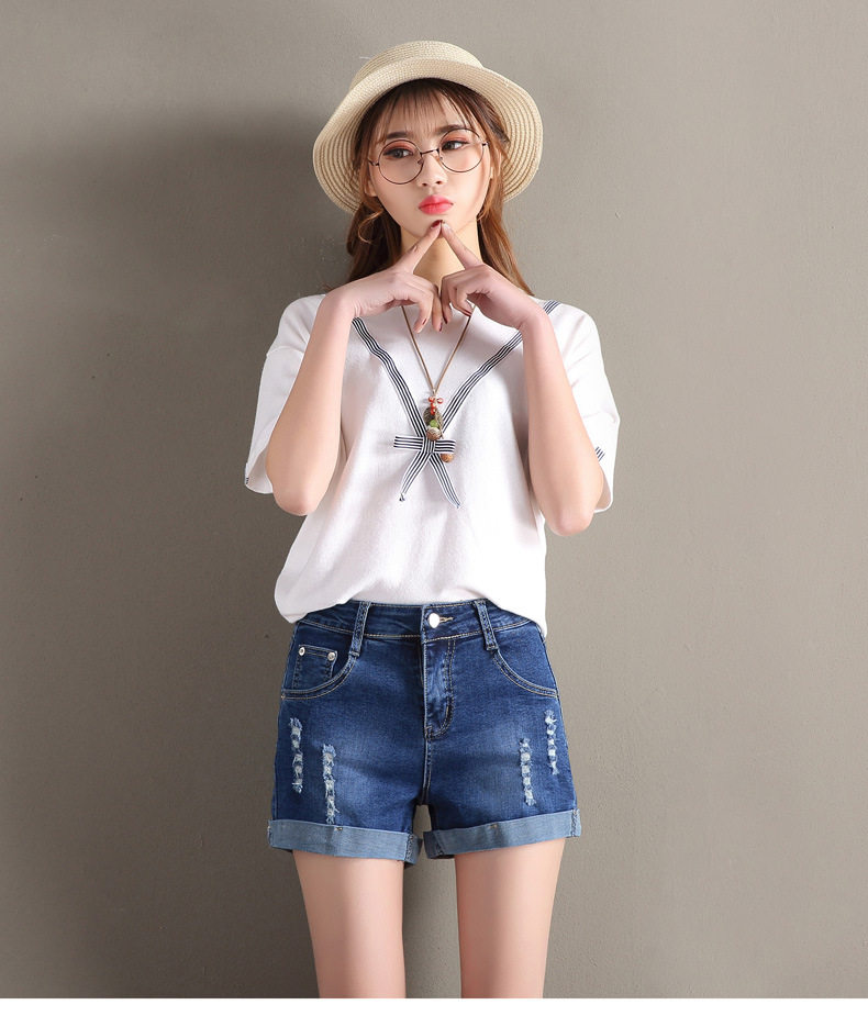 秋季女式破洞牛仔短裤2018新款韩版外穿短裤头夏款高腰显瘦短裤衩