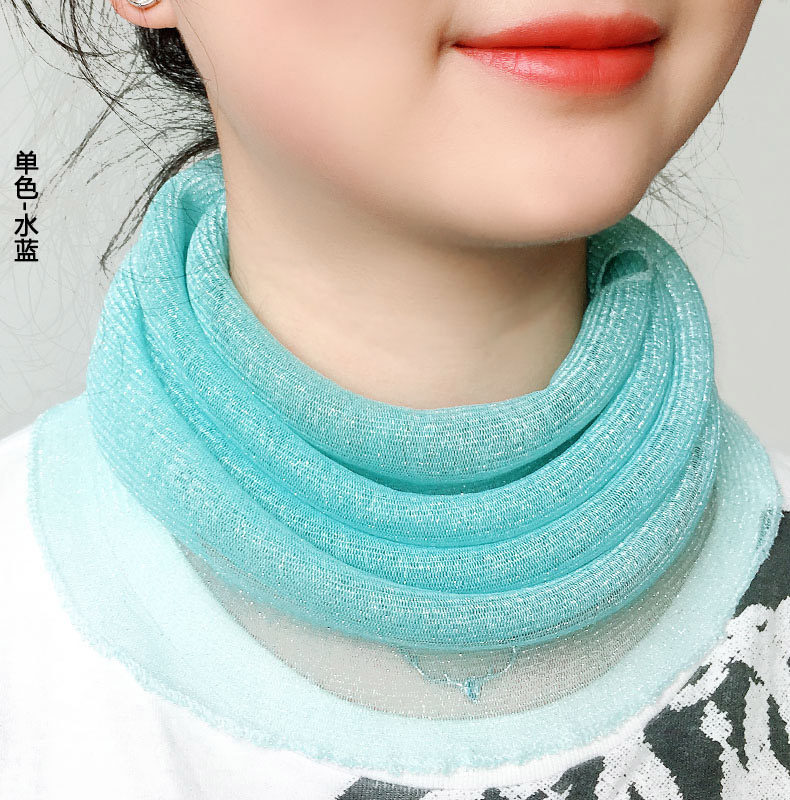 盛世尼曼夏季韩版护颈小丝巾女防晒护脖子挂耳式围脖百变薄款遮全脸