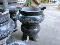 Round stone carving incense burner outdoor dragon and phoenix Temple large incense burner ancestral hall rituals dedicated to burning incense Ding Huian factory