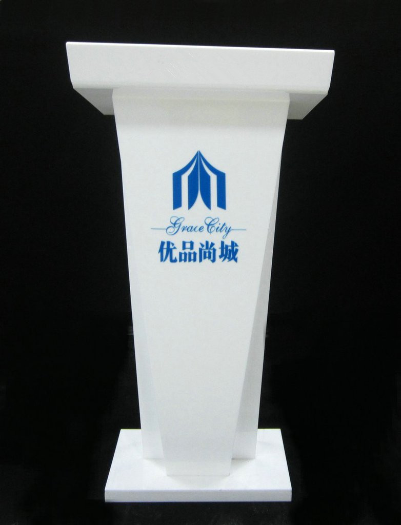 白色餐厅讲台烤漆演讲台售楼部迎宾台酒店接待台咨客台发言台_7折现价